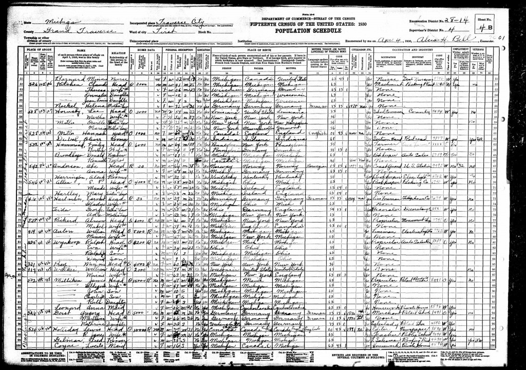 1930 United States Federal Census for Donald Broadhagen